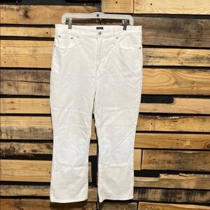 J. Crew Flare crop high-rise‎ flare crop white jean in signature stretch Size 32